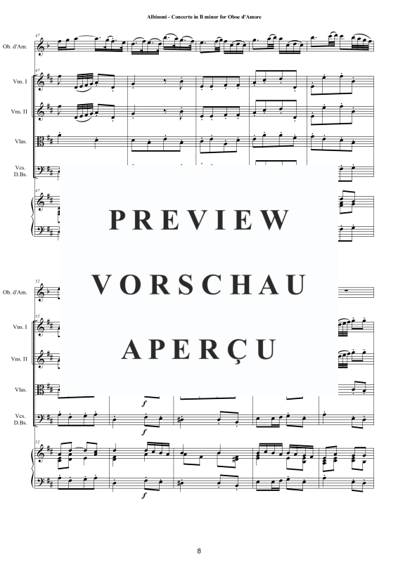 Product gallery: Page 9 of 11 Concerto in H-Moll Op.9, , Oboe D'Amore Solo, String Ensemble, and Harpsichord (Bc)