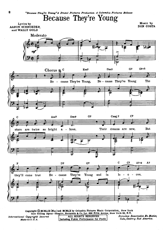 Produktbild zu: Because They're Young Soundtrack