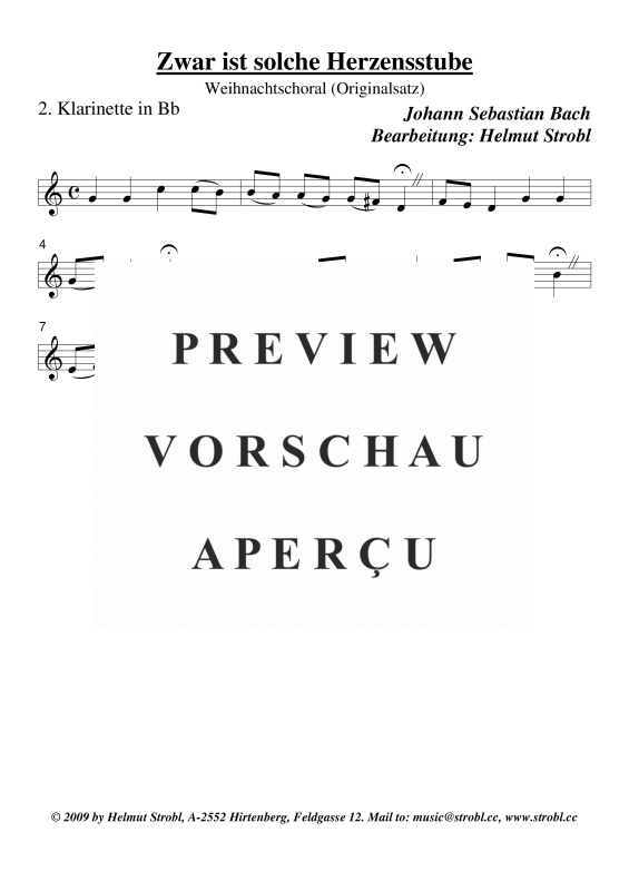 gallery: Zwar ist solche Herzensstube, , Klarinettenquartett