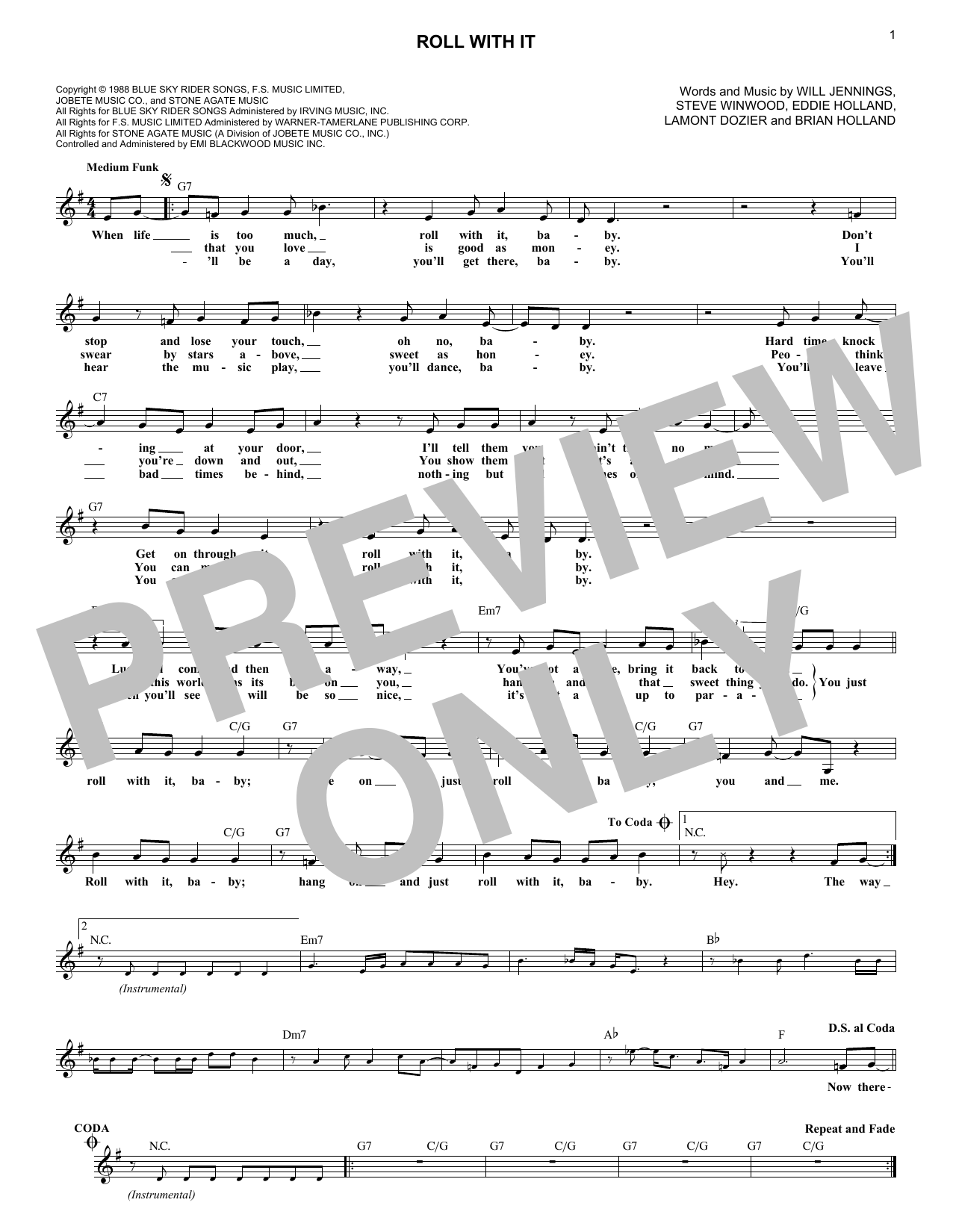 Produktgalerie: Seite 1 von 1 Roll With It, Steve Winwood, Melodieinstrument
