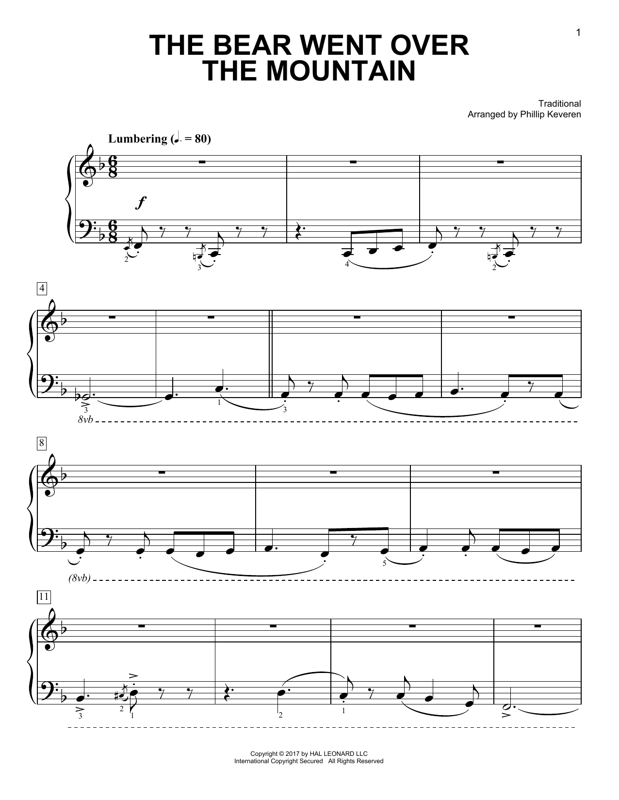 Product picture to: The Bear Went Over The Mountain [Classical version] (arr. Phillip Keveren)