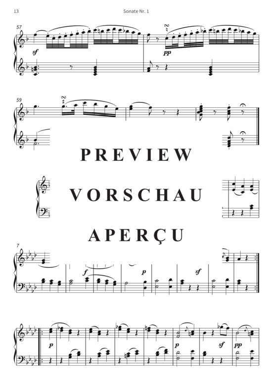 Produktgalerie: Seite 16 von 21 Sonate Nr. 1 - op. 2 No. 1, f-Moll , , Klavier Solo