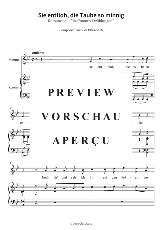 gallery: Sie entfloh, die Taube so minnig - Romanze aus Hoffmanns Erzählungen, , (Gesang + Klavier)