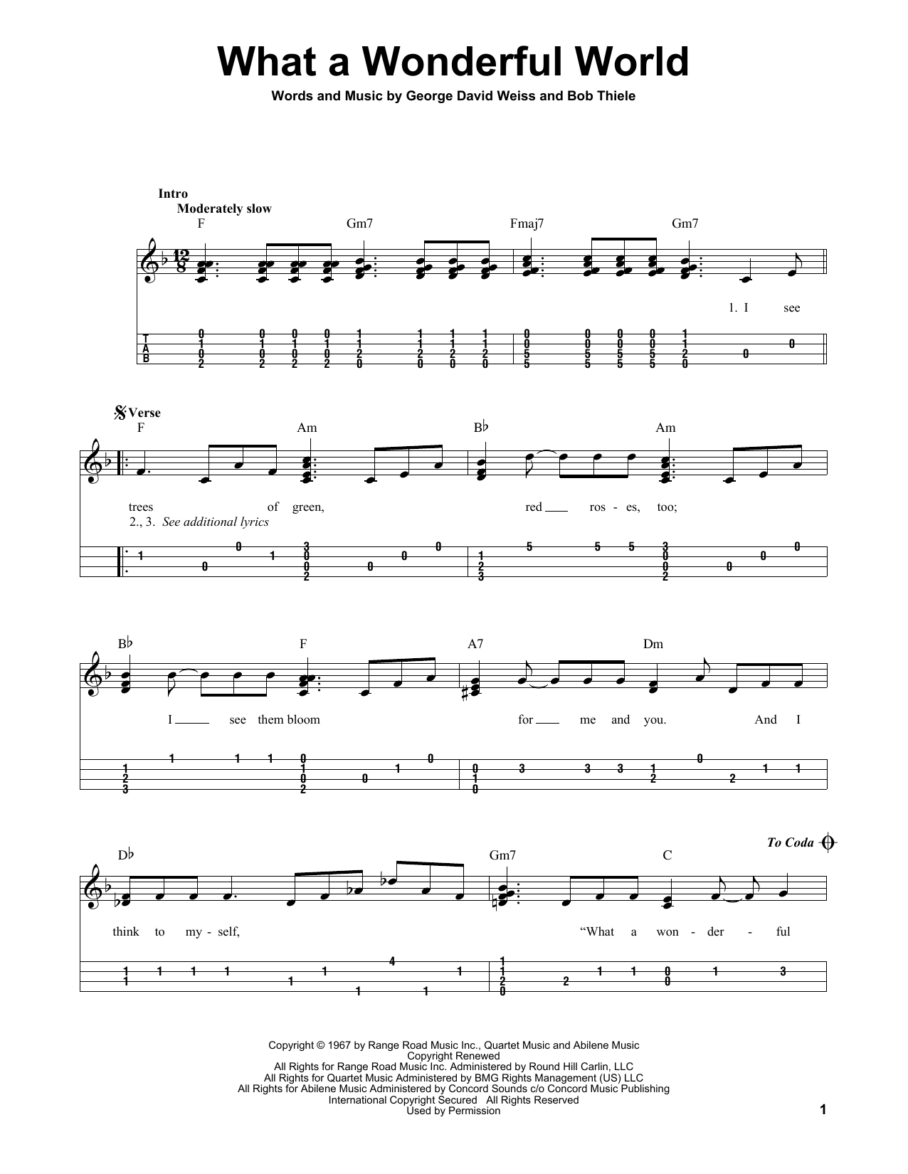 Produktgalerie: Seite 1 von 1 What A Wonderful World, Louis Armstrong, Ukulele