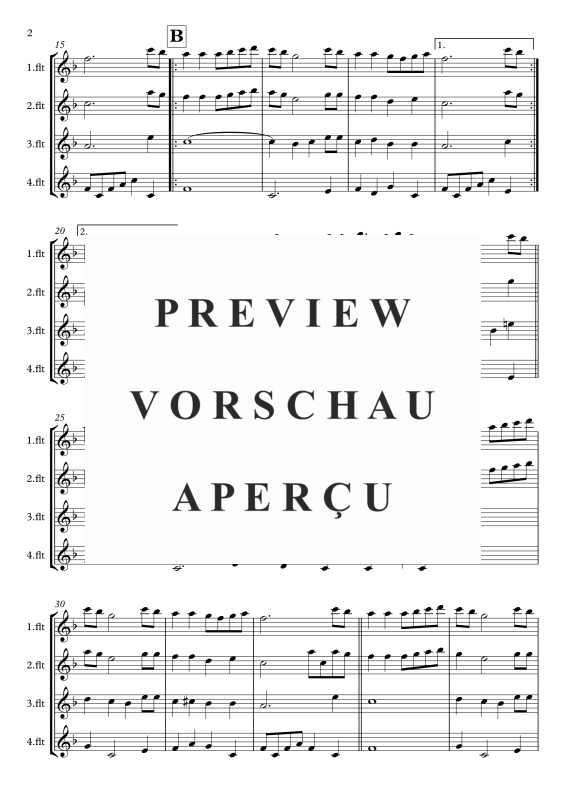 Produktgalerie: Seite 3 von 8 Guter Mond du gehst so stille, , Flötenquartett