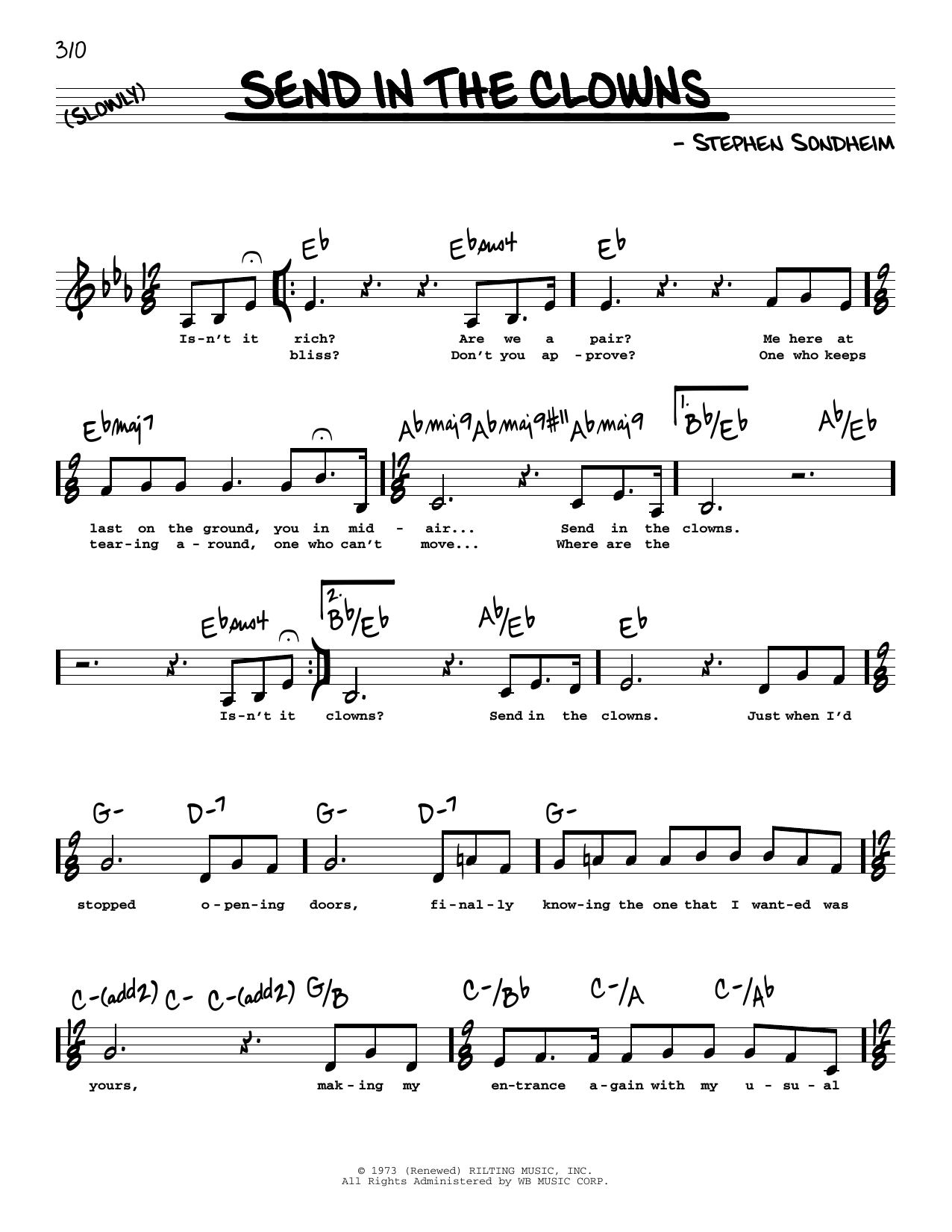 Produktbild zu: Send In The Clowns (from A Little Night Music) (Low Voice)