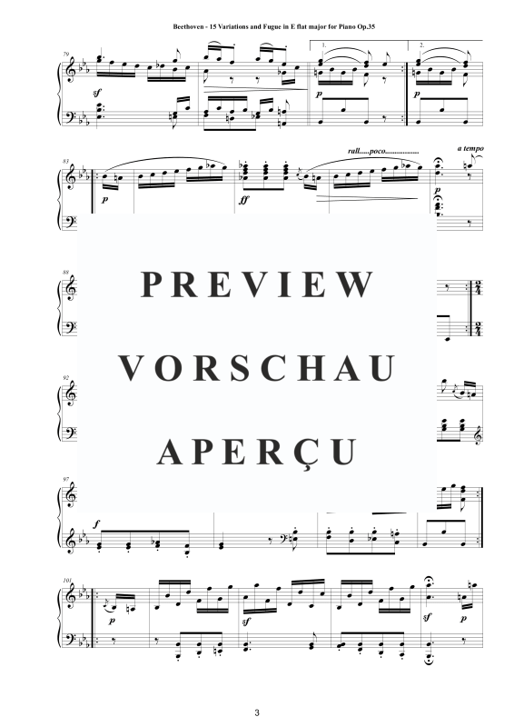 Produktgalerie: Seite 4 von 11 15 Variations and Fugue in E flat major for Piano Op.35, , Klavier Solo