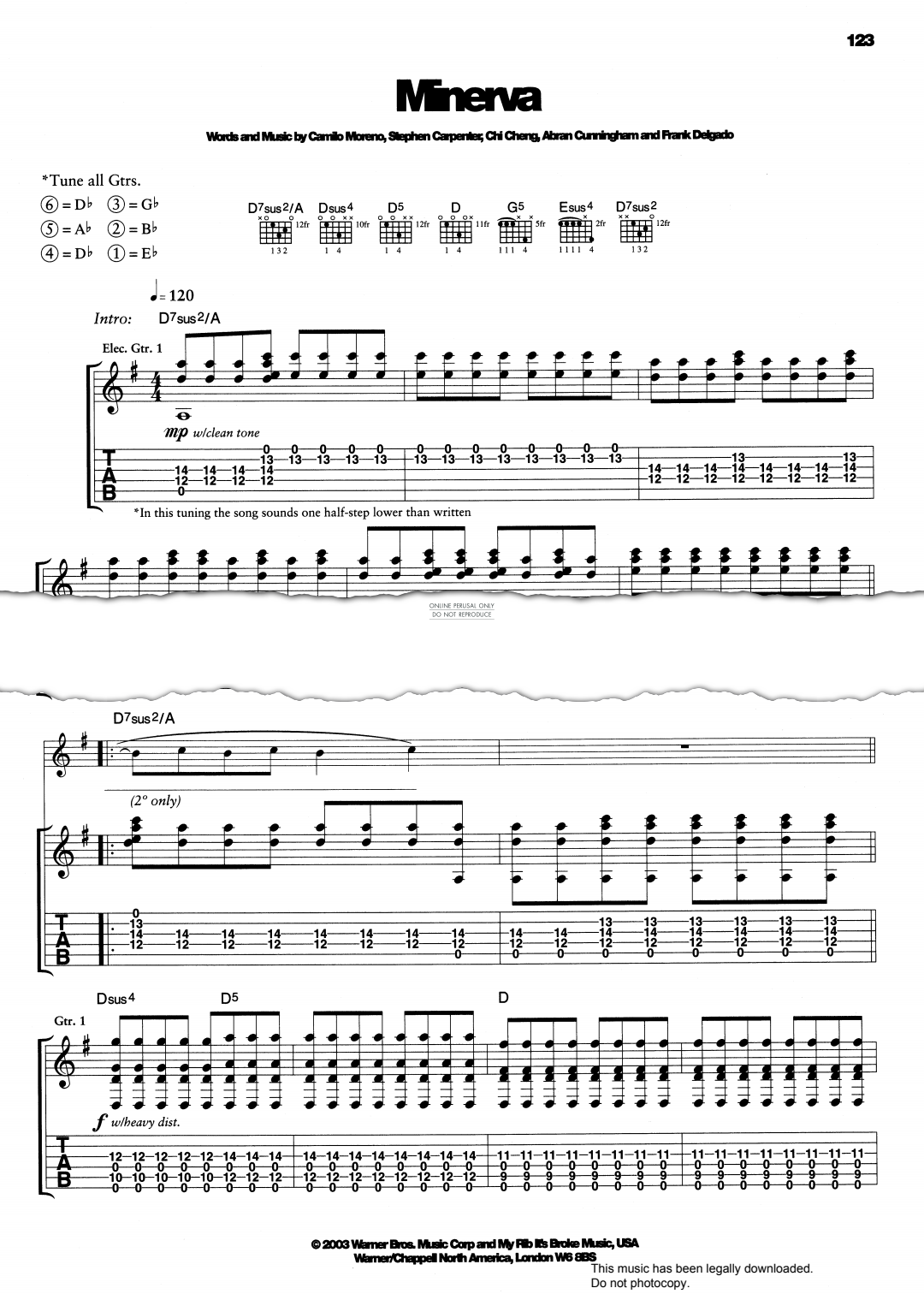 Minerva - sheet music by Deftones - fbd-24709 | notendownload