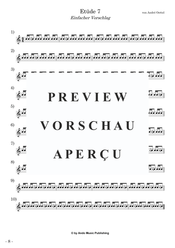Produktgalerie: Seite 10 von 11 Etüden für Snare Drum im 4/4-Takt - Band 3, , Snare Drum Solo