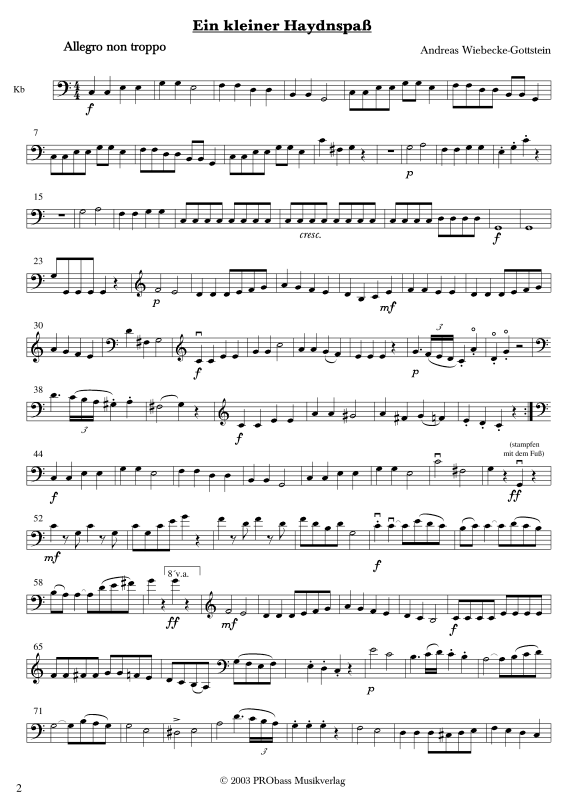 gallery: Ein kleiner Haydnspaß, , Klarinette in B und Kontrabass