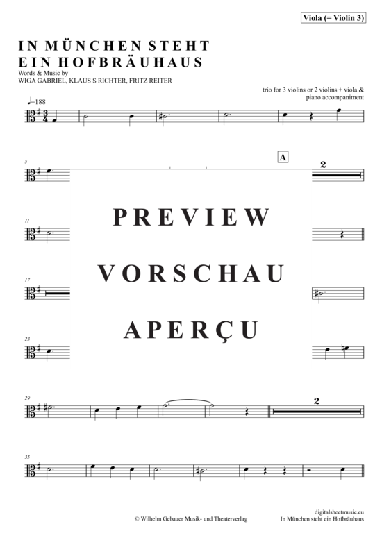 Product gallery: Page 16 of 21 In München steht ein Hofbräuhaus , Marianne und Michael, (violin trio + piano)