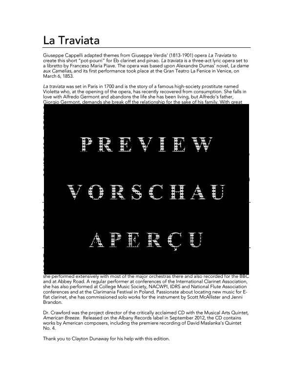 Product gallery: Page 4 of 11 La Traviata Pot-Pourri, , (clarinet in E flat and piano)