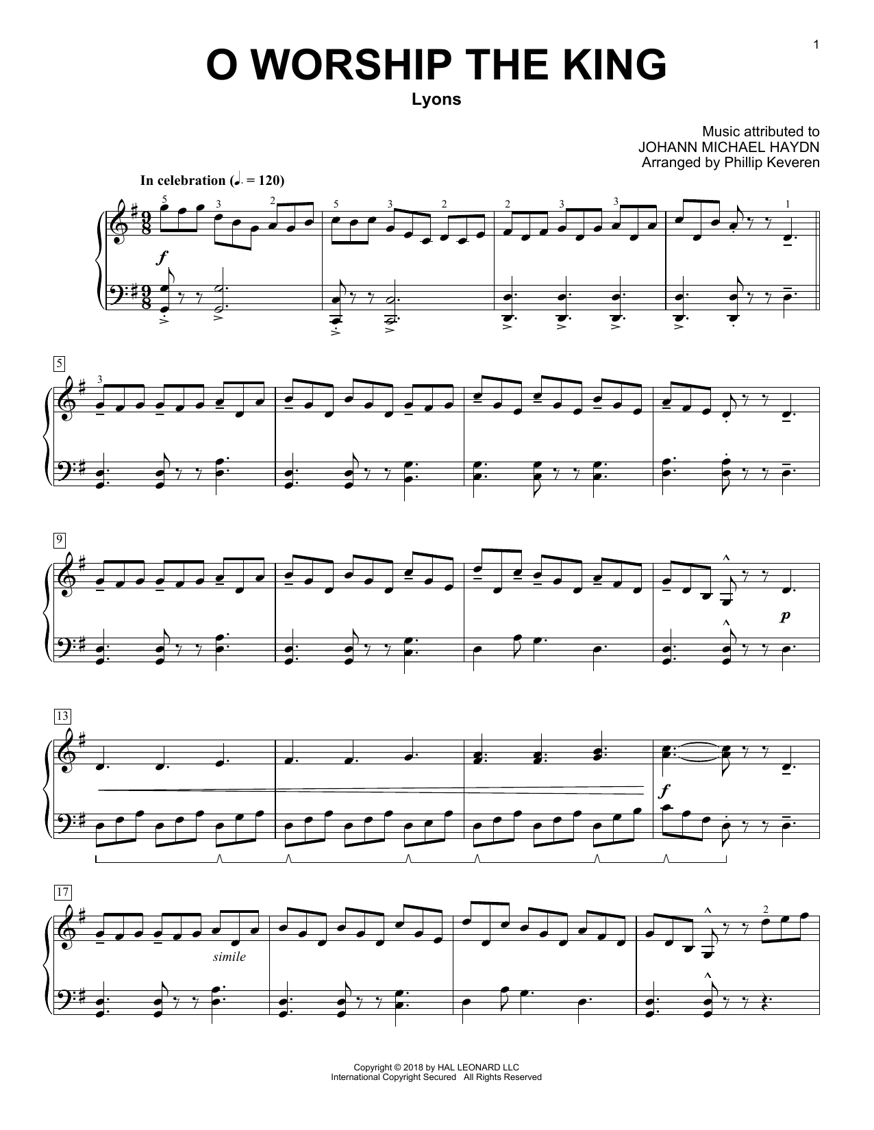 Produktbild zu: O Worship The King (arr. Phillip Keveren)
