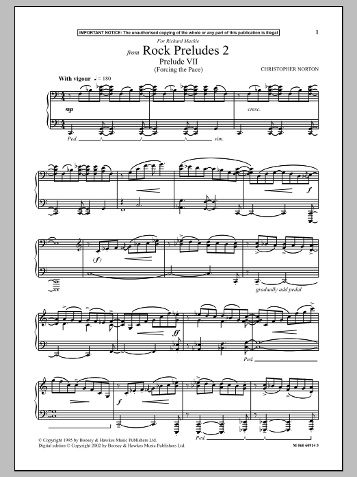 Product gallery: Page 1 of 1 Prelude VII (Forcing the Pace) (from Rock Preludes 2), Christopher Norton