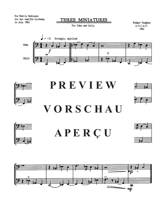 Produktgalerie: Seite 7 von 10 Three Miniatures , , (Violoncello + Tuba)