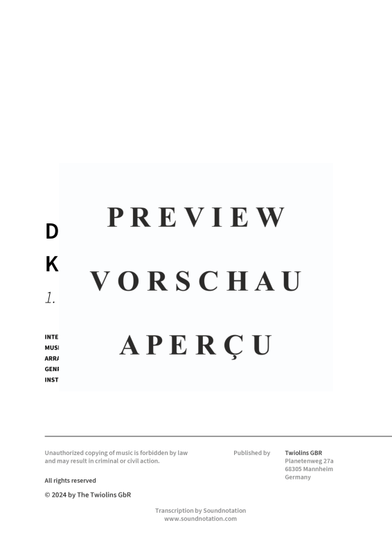 Produktgalerie: Seite 3 von 9 Die vier Jahreszeiten, Konzert Nr. 1 - Der Frühling - 1. Allegro, The Twiolins, (Duett 2x Violine)