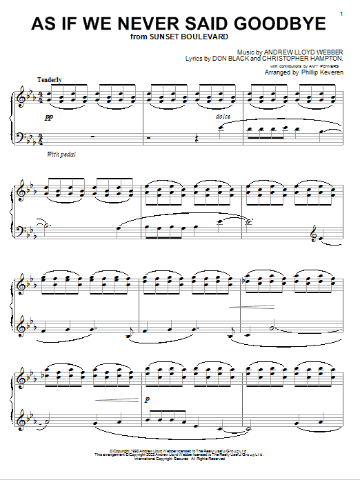 Product gallery: Page 1 of 1 As If We Never Said Goodbye (from Sunset Boulevard) (arr. Phillip Keveren), Andrew Lloyd Webber