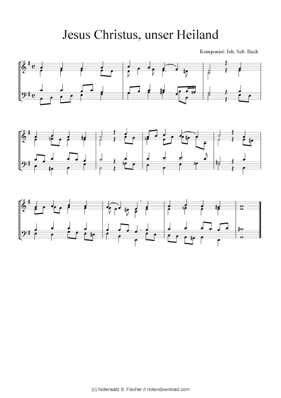 Product picture to: Jesus Christus, unser Heiland Joh. Seb. Bach