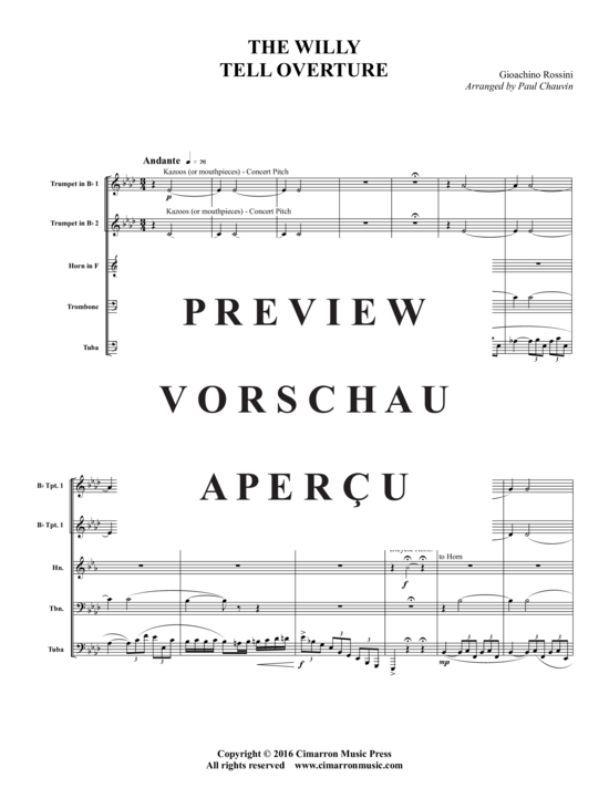 Produktgalerie: Seite 2 von 17 Wilhelm Tell Ouvertüre , , (Blechbläserquintett)