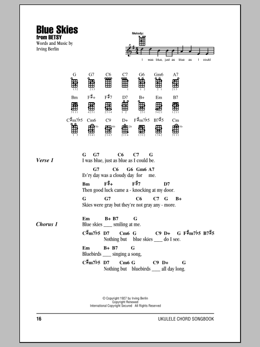 Product gallery: Page 1 of 1 Blue Skies, Irving Berlin