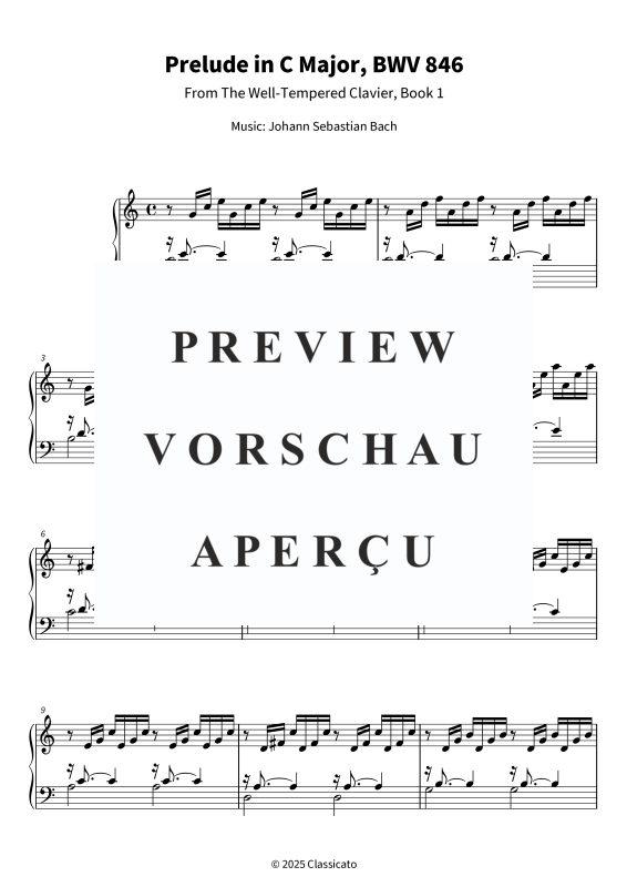 gallery: Prelude in C Major - From The Well-Tempered Clavier, Book 1, , (Klavier Solo)