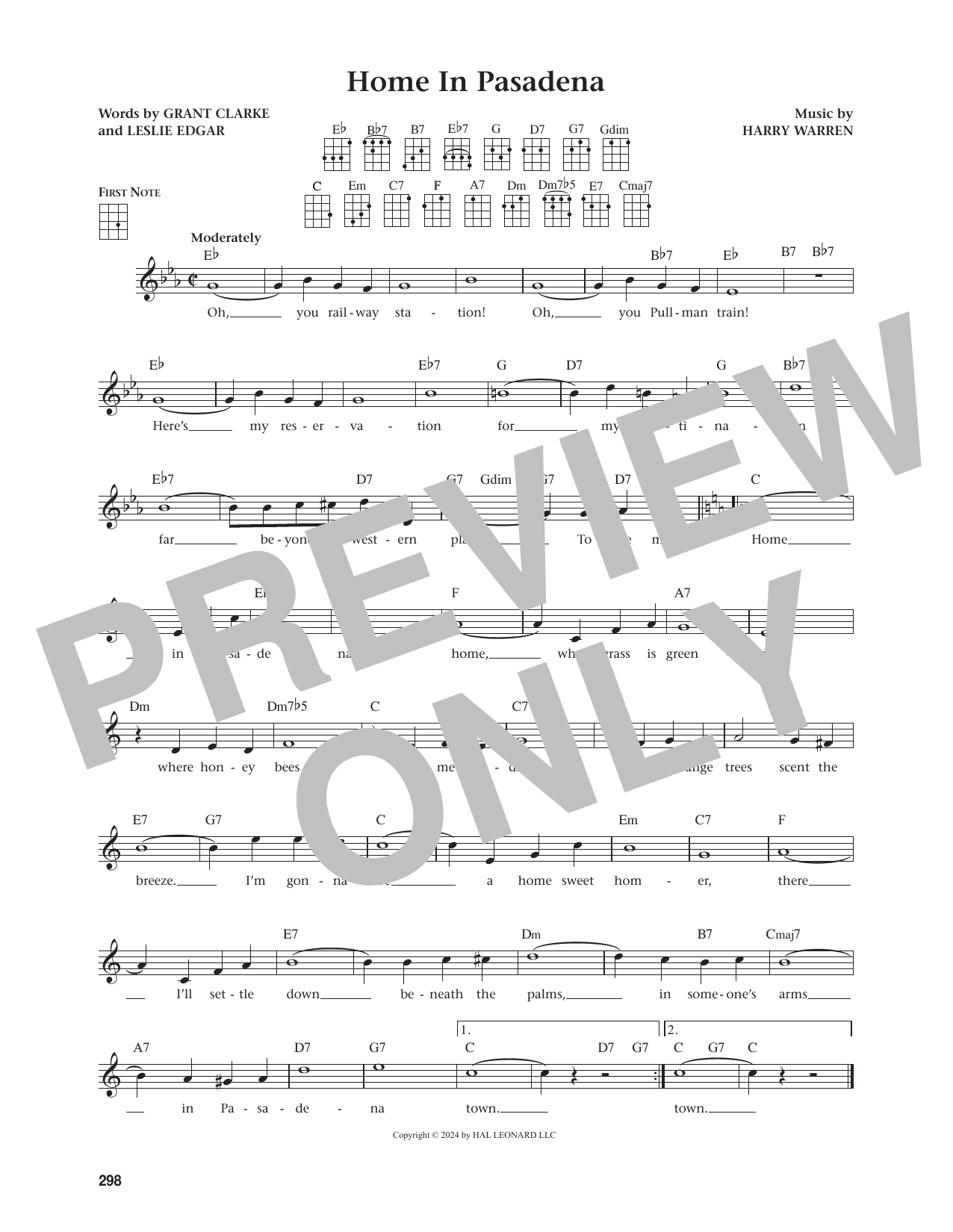 Product gallery: Page 1 of 1 Home In Pasadena (from The Daily Ukulele) (arr. Jim Beloff), Harry Warren