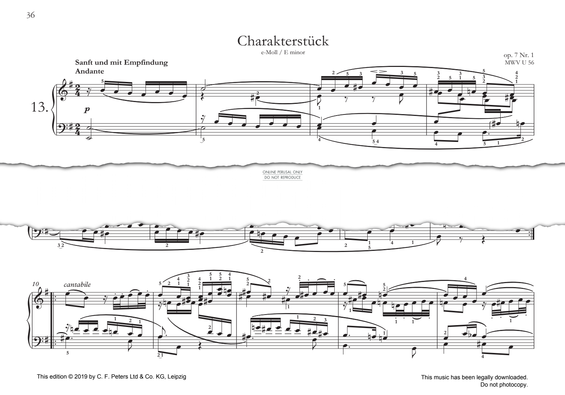 Produktgalerie: Seite 1 von 1 Charakterstück in E minor, Felix Mendelssohn