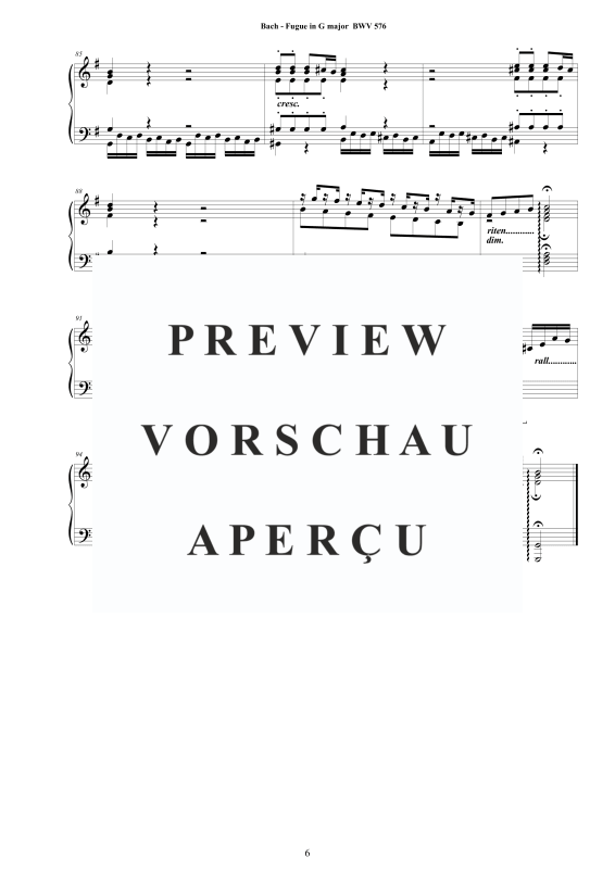 Produktgalerie: Seite 7 von 7 Fuge G-Dur BWV 576, , Klavier Solo