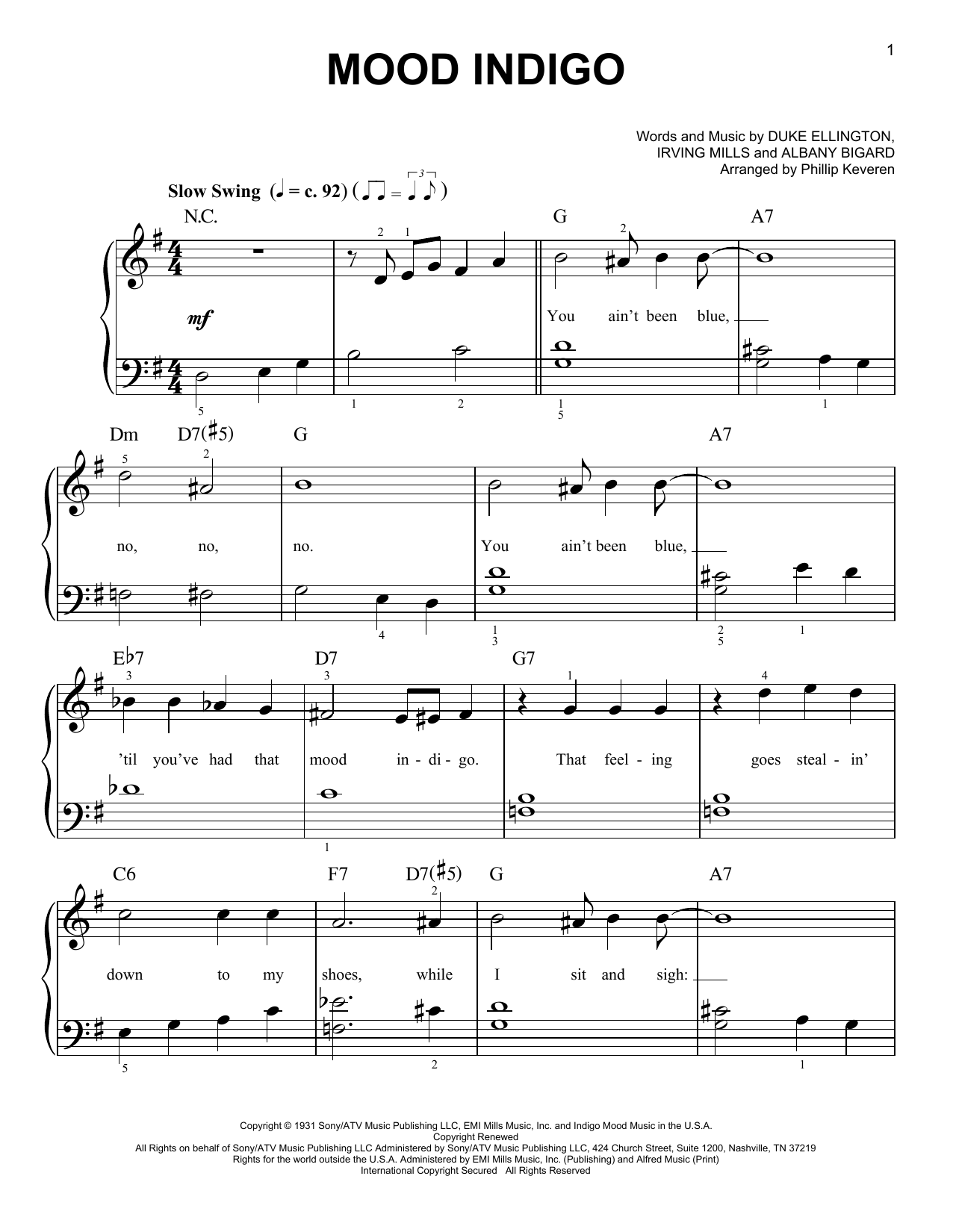 Produktbild zu: Mood Indigo (arr. Phillip Keveren)