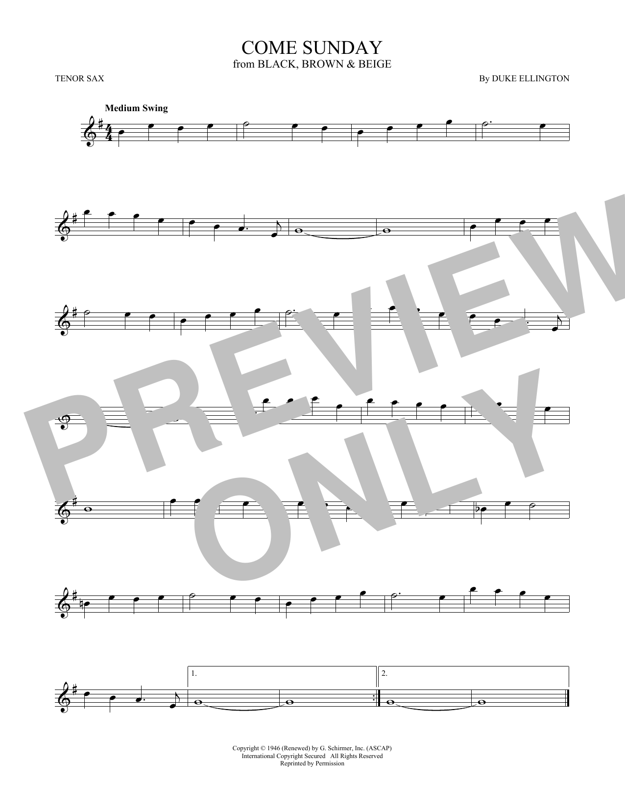 Product gallery: Page 1 of 1 Come Sunday, Duke Ellington