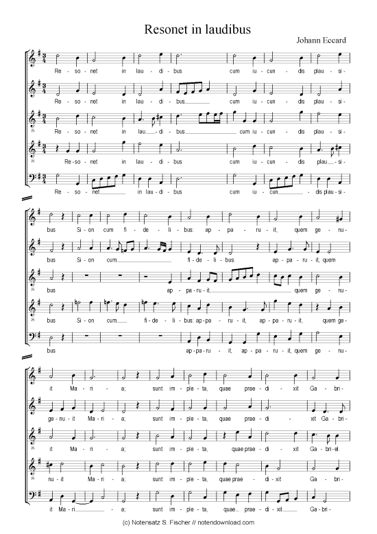 Product picture to: Resonet in laudibus Johann Eccard