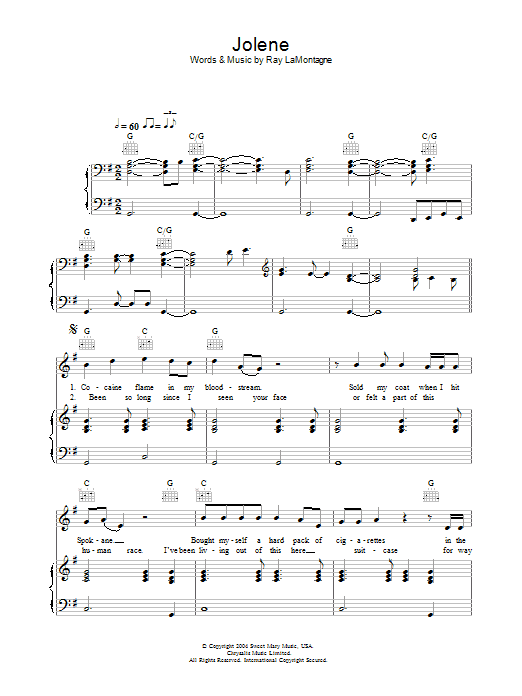Produktgalerie: Seite 1 von 1 Jolene, Ray LaMontagne, Gesang, Gitarre, Klavier