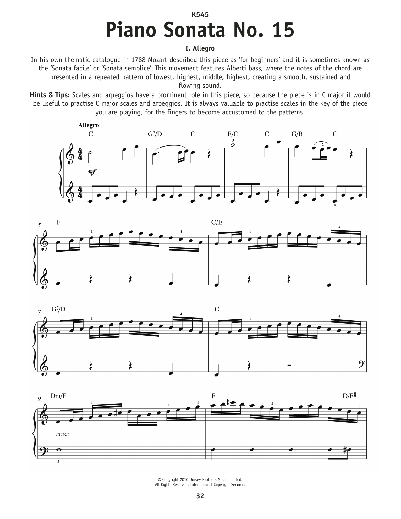 Produktbild zu:  Allegro, K. 545 - Wolfgang Amadeus Mozart