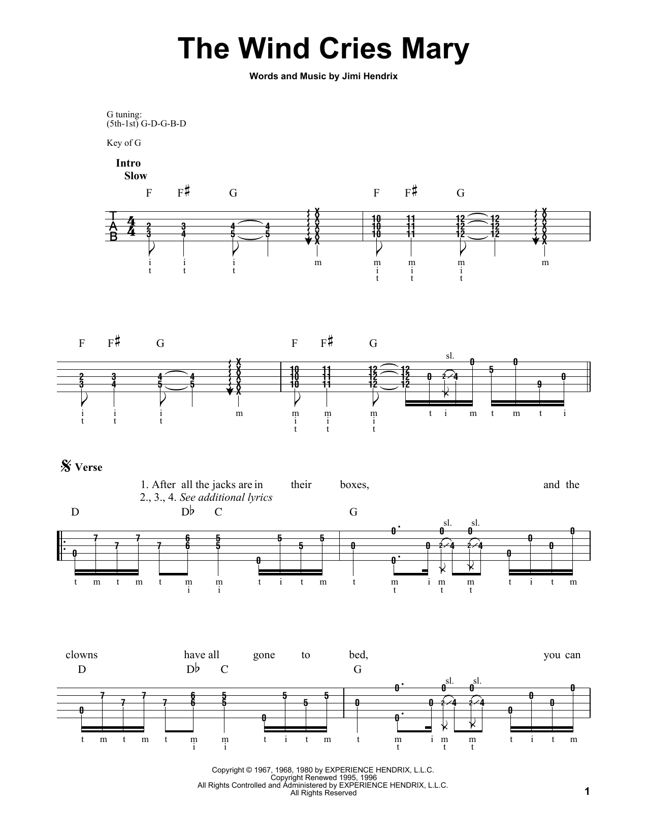 Produktgalerie: Seite 1 von 1 The Wind Cries Mary, Jimi Hendrix, Banjo