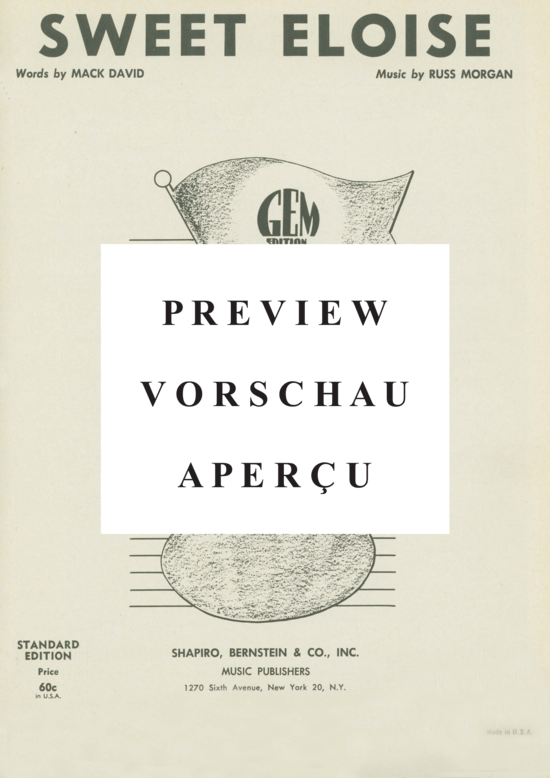 Produktgalerie: Seite 2 von 8 Sweet Eloise , Popular Standard, Klavier und Gesang