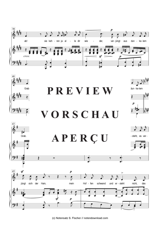 Product gallery: Page 6 of 7 Da lieg ich unter den Bäumen  , , Piano and Voice