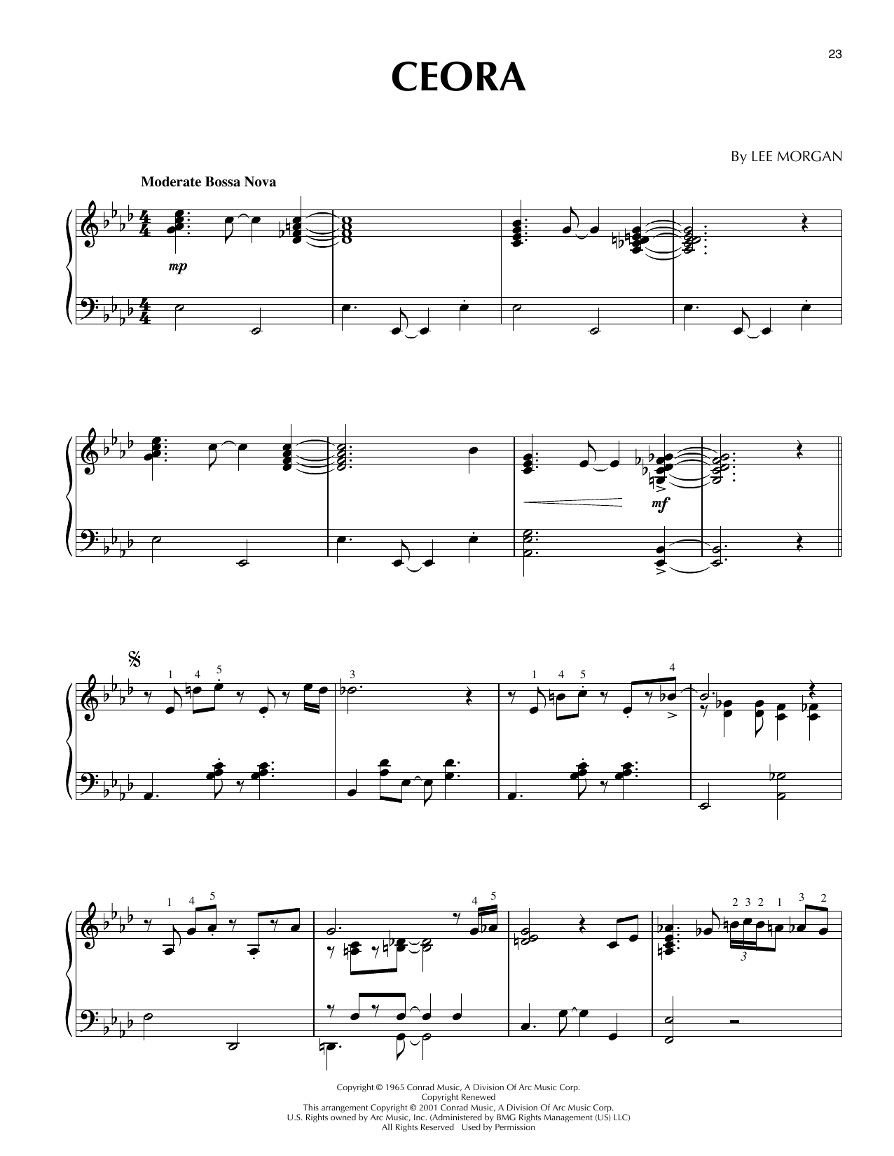 Produktgalerie: Seite 1 von 1 Ceora (arr. Brent Edstrom), Lee Morgan, Klavier
