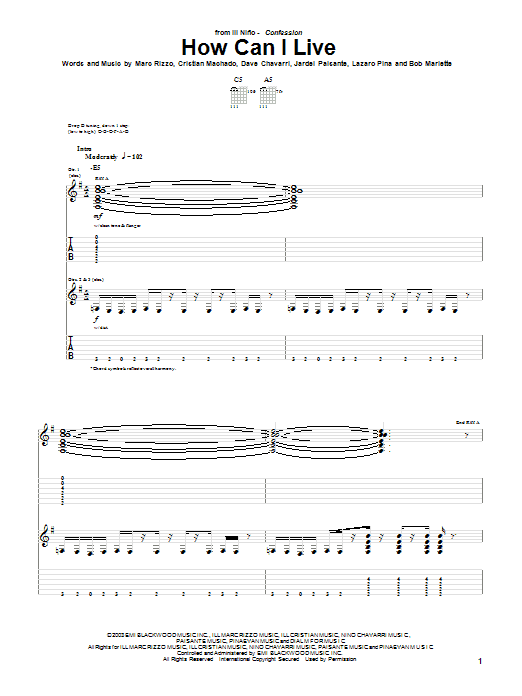 Produktgalerie: Seite 1 von 1 How Can I Live, Ill Nino, Gitarre