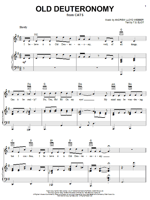Produktbild zu: Old Deuteronomy (from Cats)