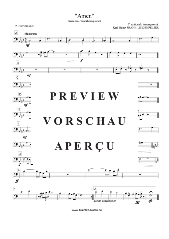 Produktgalerie: Seite 9 von 14 Amen , , (Blechbläser Quartett für Tenorhorn, Bariton, Euphonium, Posaune)