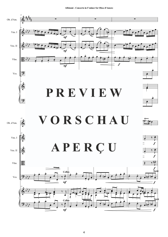 Product gallery: Page 5 of 11 Concerto in F-Moll Op.9, , Oboe D'Amore Solo, String Ensemble, and Harpsichord (Bc)