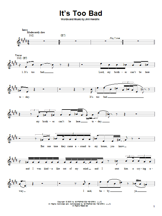Produktgalerie: Seite 1 von 1 It's Too Bad, Jimi Hendrix, Gitarre