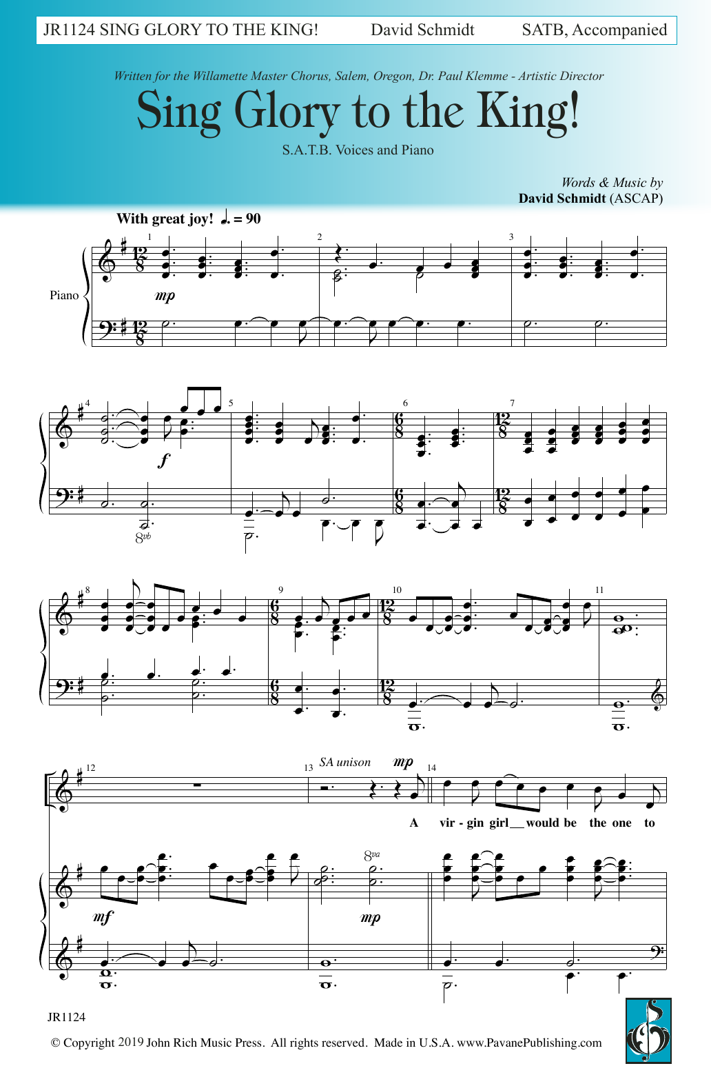 Product gallery: Page 1 of 1 Sing Glory to the King, David Schmidt