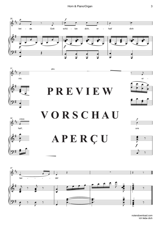Produktgalerie: Seite 4 von 7 Ich liebe dich , , (Horn in F + Klavier/Orgel)