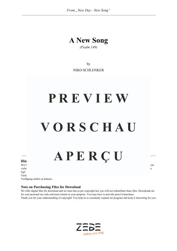 gallery: A New Song (Psalm 149), , Gemischter Chor SAB und Klavier