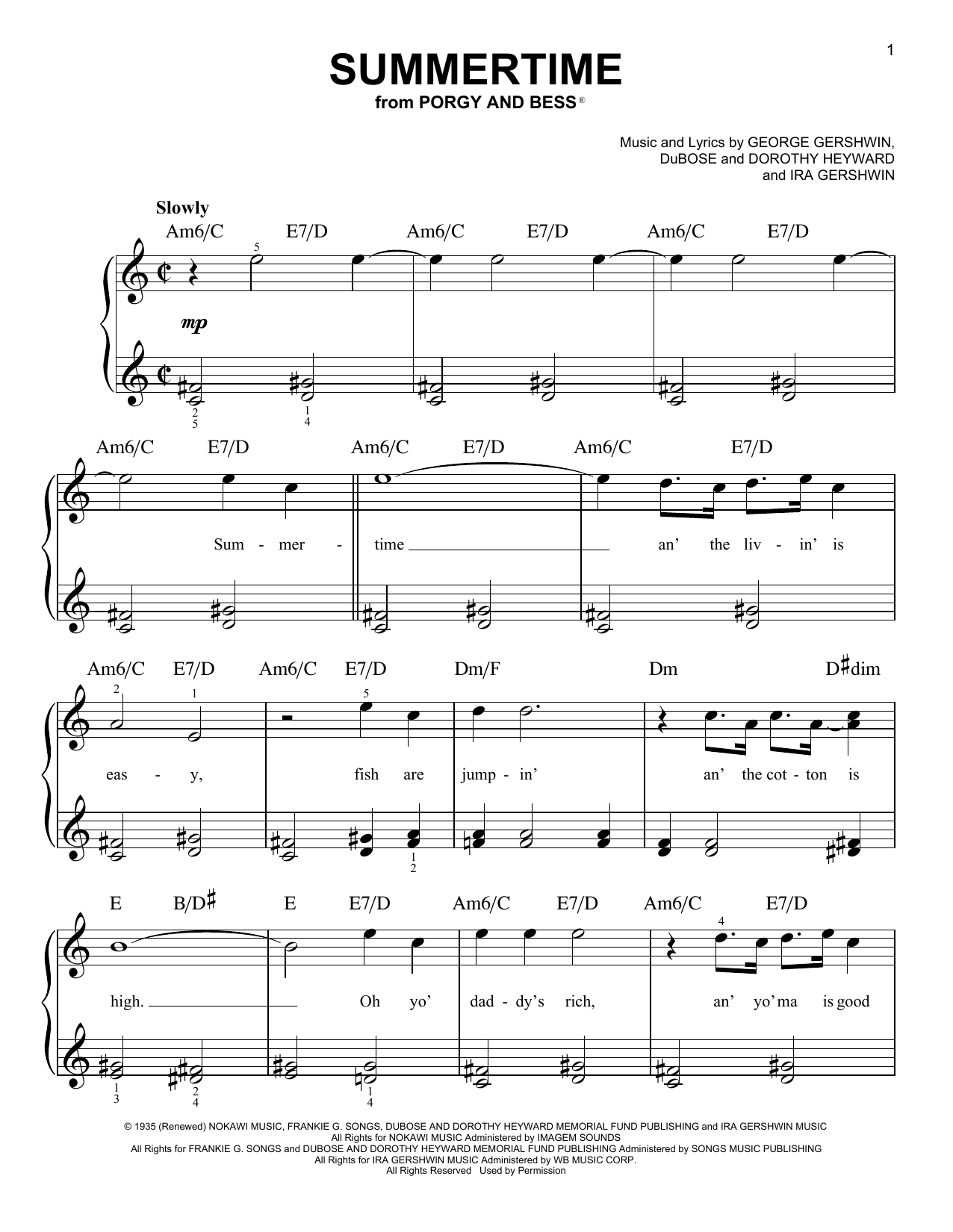 Product gallery: Page 1 of 1 Summertime, George Gershwin