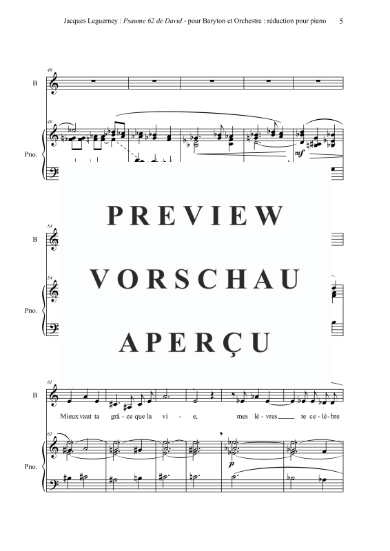Produktgalerie: Seite 10 von 11 Psaume 62 - Klavier Reduktion, Souzay, Gérard, Bariton und Klavier