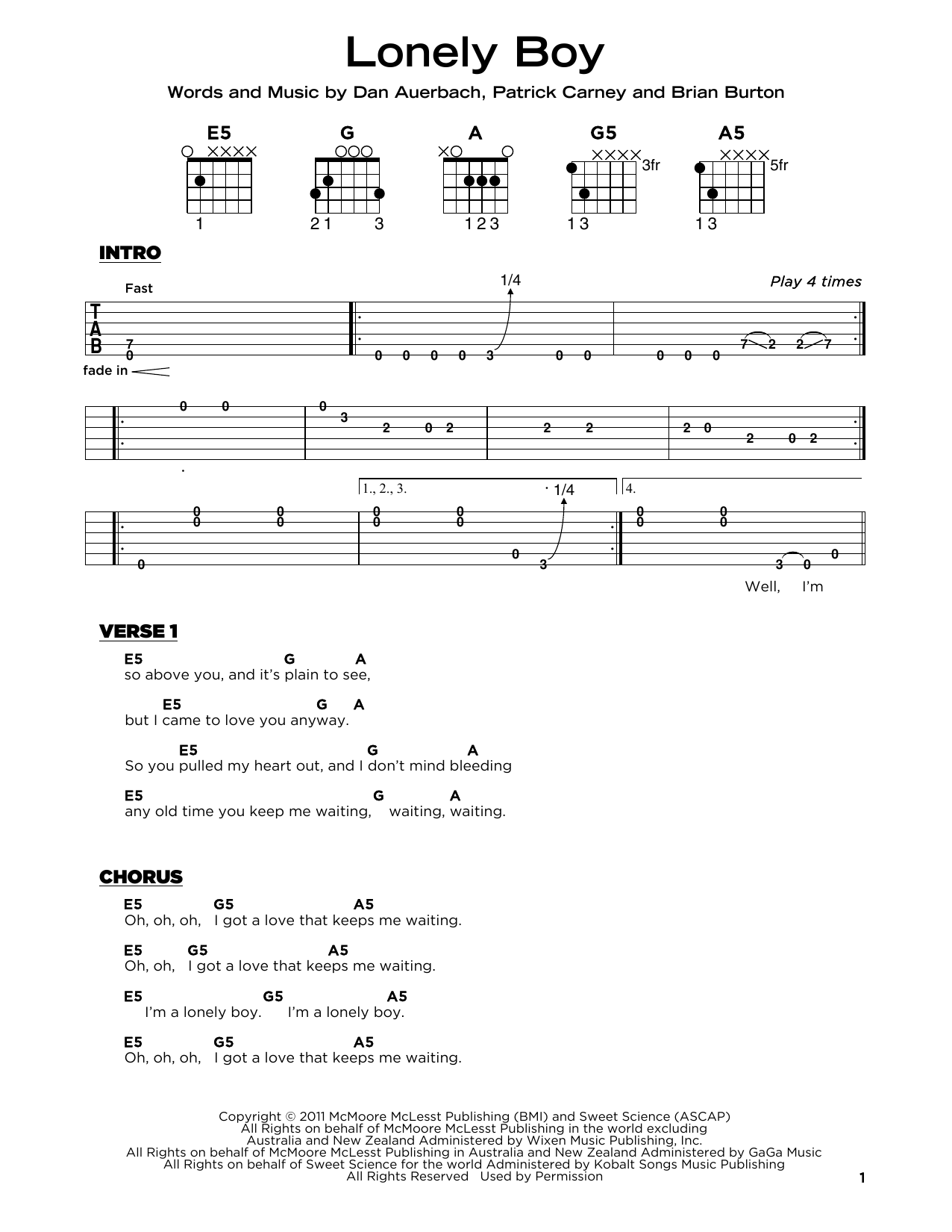 Produktgalerie: Seite 1 von 1 Lonely Boy, The Black Keys, Gitarre