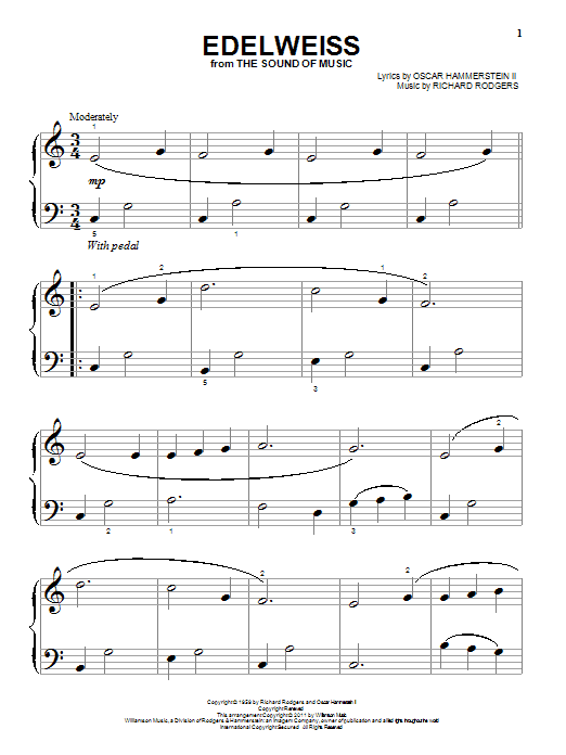 Produktgalerie: Seite 1 von 1 Edelweiss, Rodgers & Hammerstein, Klavier