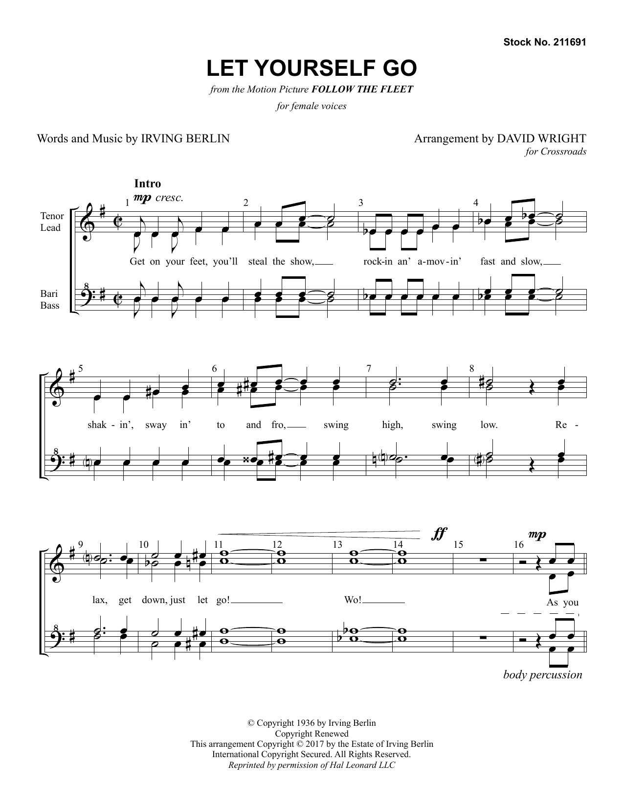 Produktgalerie: Seite 1 von 1 Let Yourself Go (arr. David Wright), Crossroads, Chor